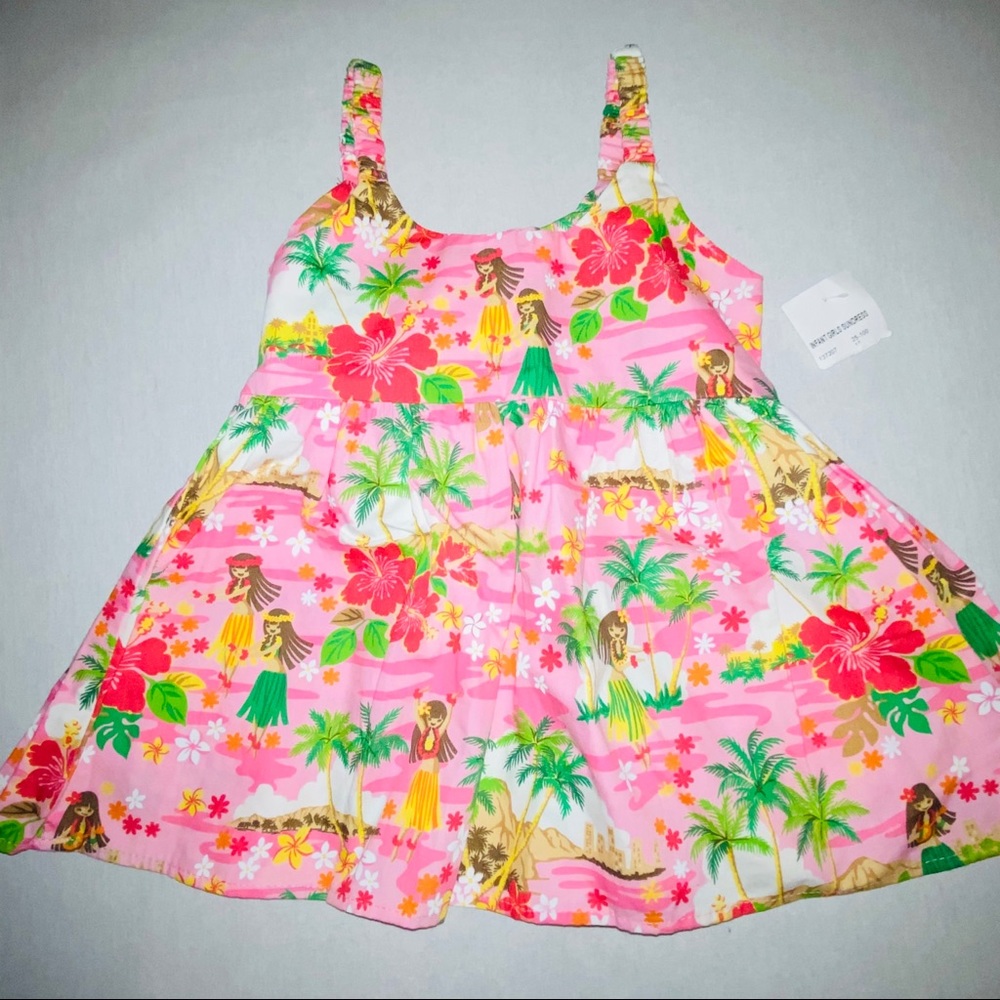 Paradise Style pink hawaiian dress Sz 12 months